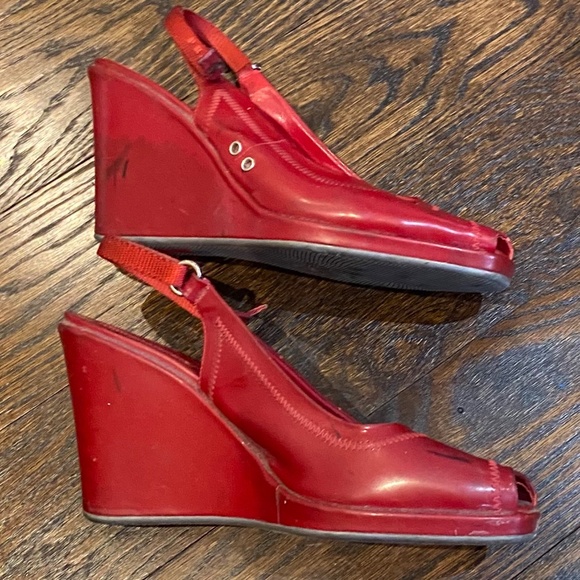 Red Prada Platform Sandals - Picture 3 of 9